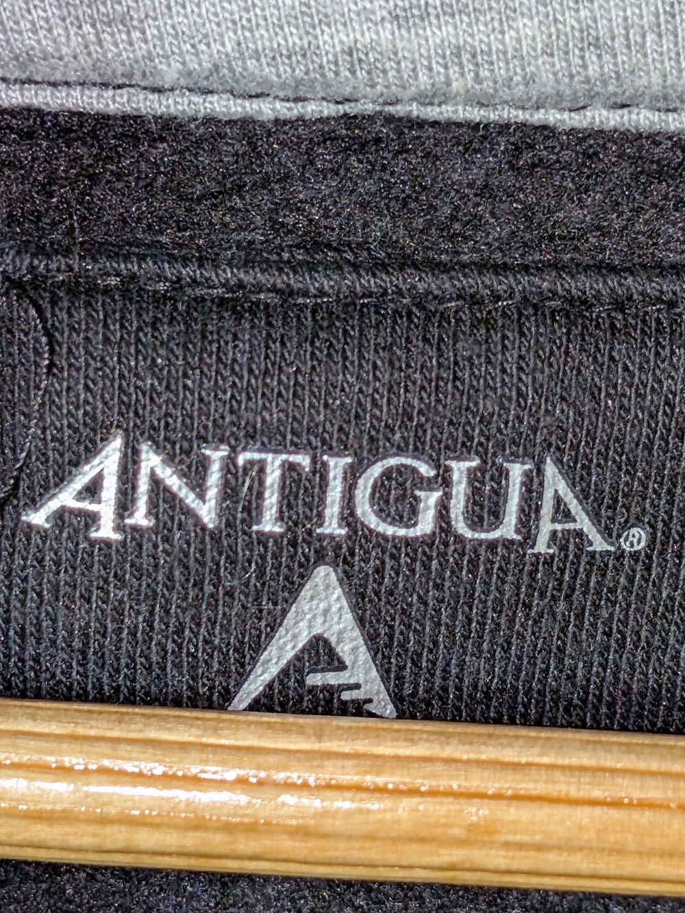 Antigua Black Pullover Hoodie with Green and Gold Deer Emblem - Picture 3 of 7
